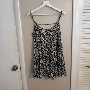 Brandy Melville Womens Floral‎ Ditzy Oversized Spaghetti Strap Tunic SZ O/S
